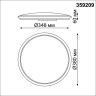 Светильник накладной NOVOTECH OVER 359209 NT23 326 IP43 LED 36W 170-265V 3240Лм 3000-6000диммируемый с датчиком движения,пульт ДУ в комплекте черный NV-359209